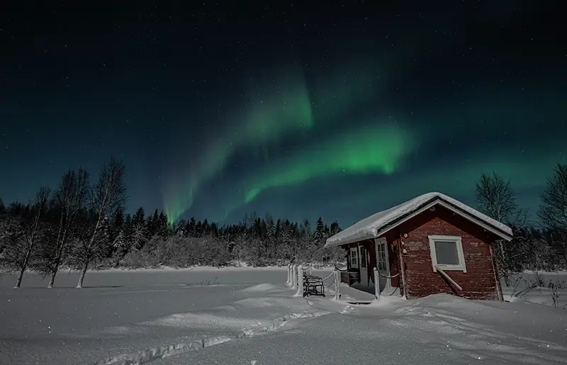 Northern lights at Hommala in Ranua, Lapland